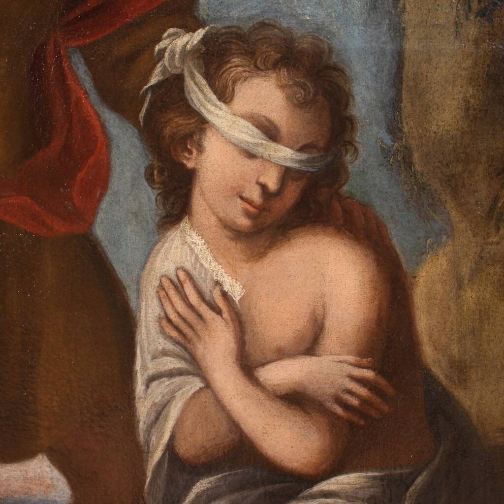 Religious painting from the 17th century, Sacrifice of Isaac