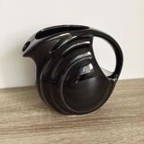 Vintage black ceramic pitcher art deco style