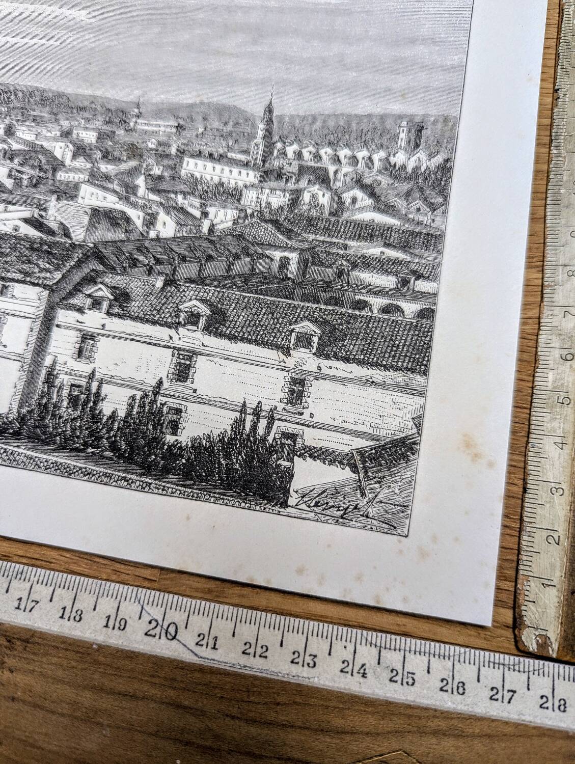 Engraving from Perpignan, Pyrénées-Orientales, printed in 1883