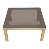 Luciano Frigerio Mid-Century Modern Italian Brass and Glass Coffee Table,70