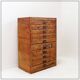 Industrial workshop furniture in pine with 10 drawers, circa 1940.