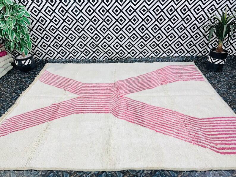 Berber rug available in pink, blue, and green, 200cm x 300cm