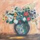 Tableau peinture ancienne nature morte aux fleurs