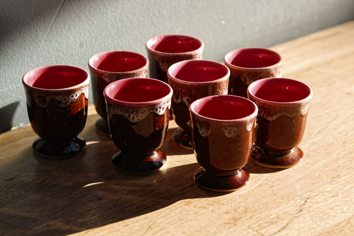 Lot de 8 coquetiers vintage