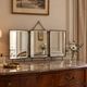 Vintage 1930s triptych barber mirror crocodile crystal - 30x69 cm