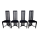 Set of four high "Slat back" chairs - Italian design 1980s
