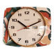 Vintage rectangular silent wall clock "Bayard terracotta green"