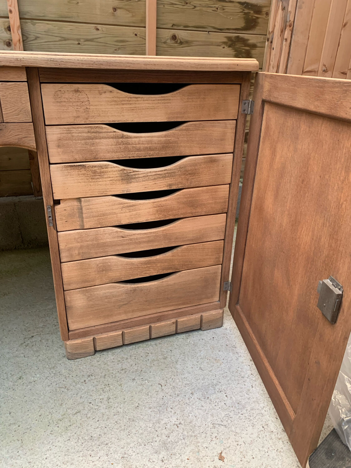 Solid oak Art Deco desk