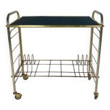 Hi_Fi furniture, brass and black velvet, circa 1970