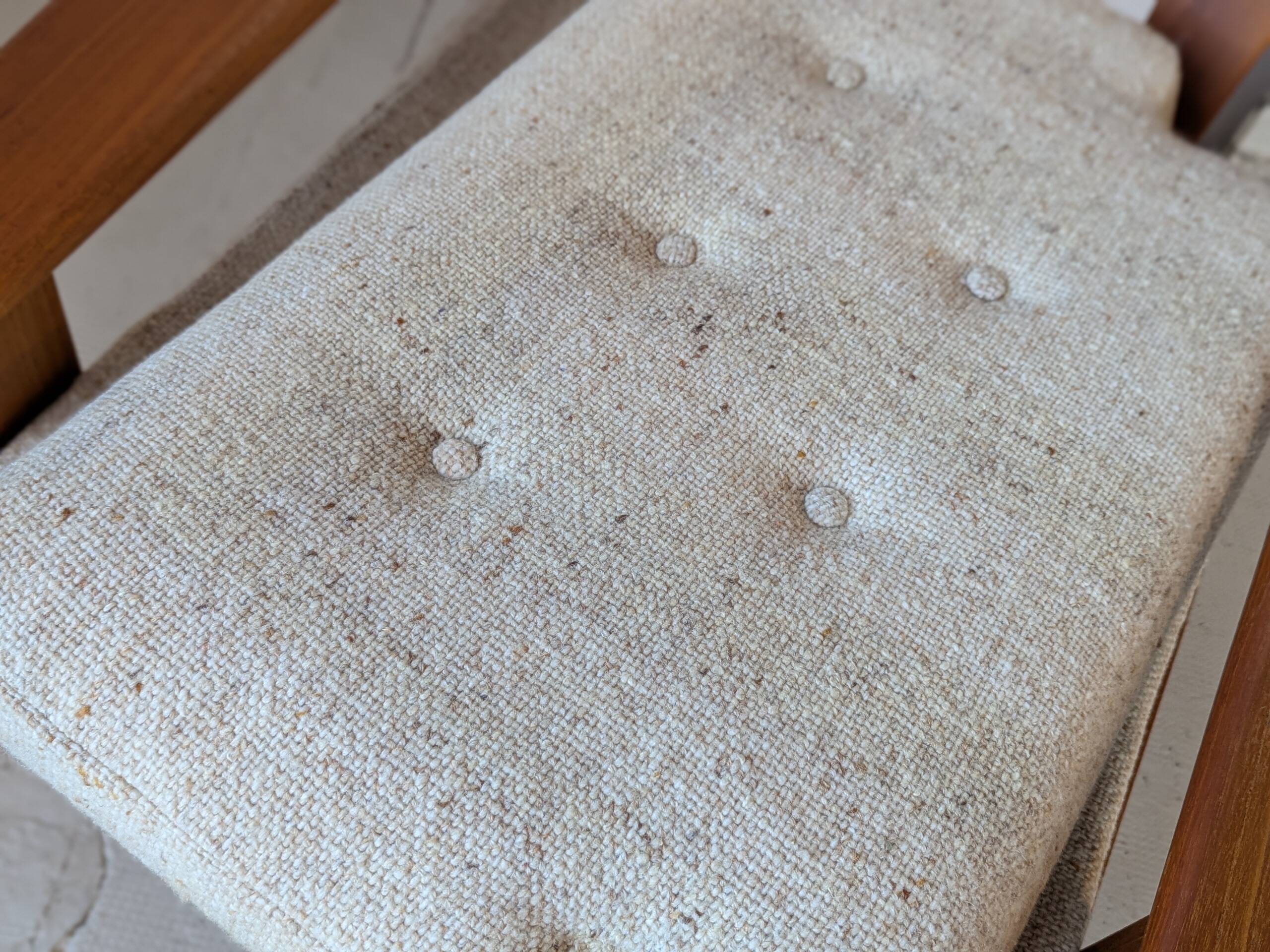 Teak and wool armchair