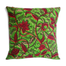 Cushion cover 50 x 50 cm in wax sheets of green and Red mango