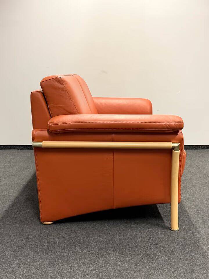 Himolla 2-Seater Orange Leather Sofa