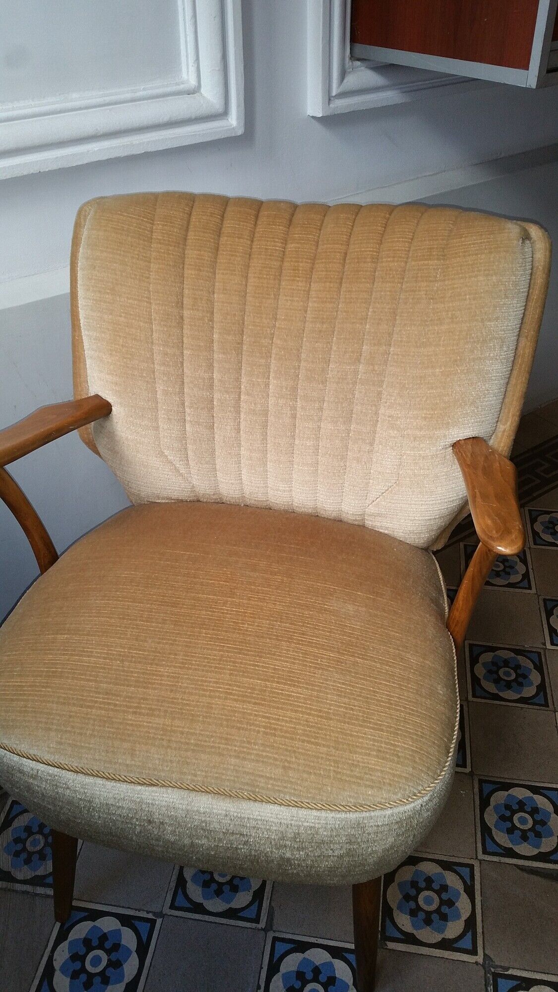 Set of 3 chairs 50s 60s cocktails champagne beige