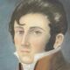 Watercolor on paper portrait 1830 man with the frock coat