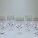 5 verres à vin 12cl en cristal