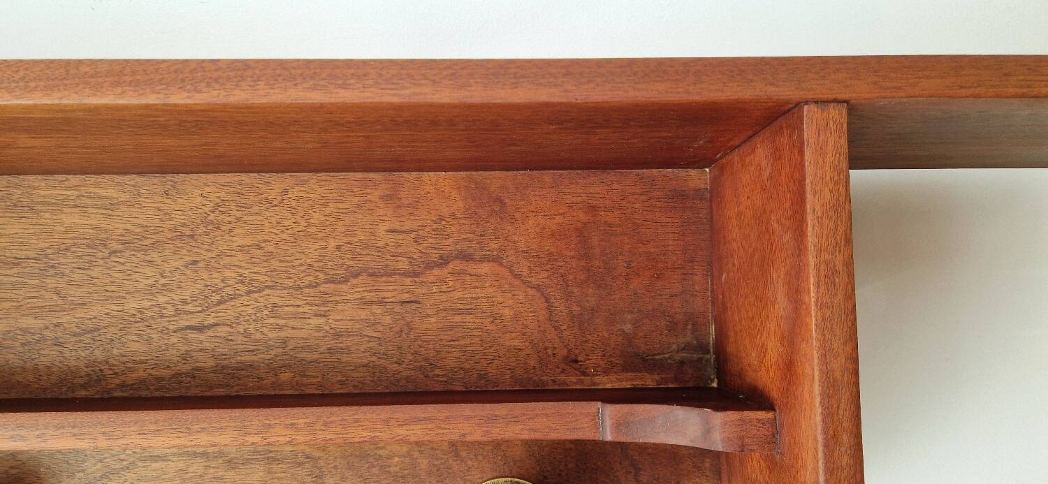 1950s mahogany wood wall shelf