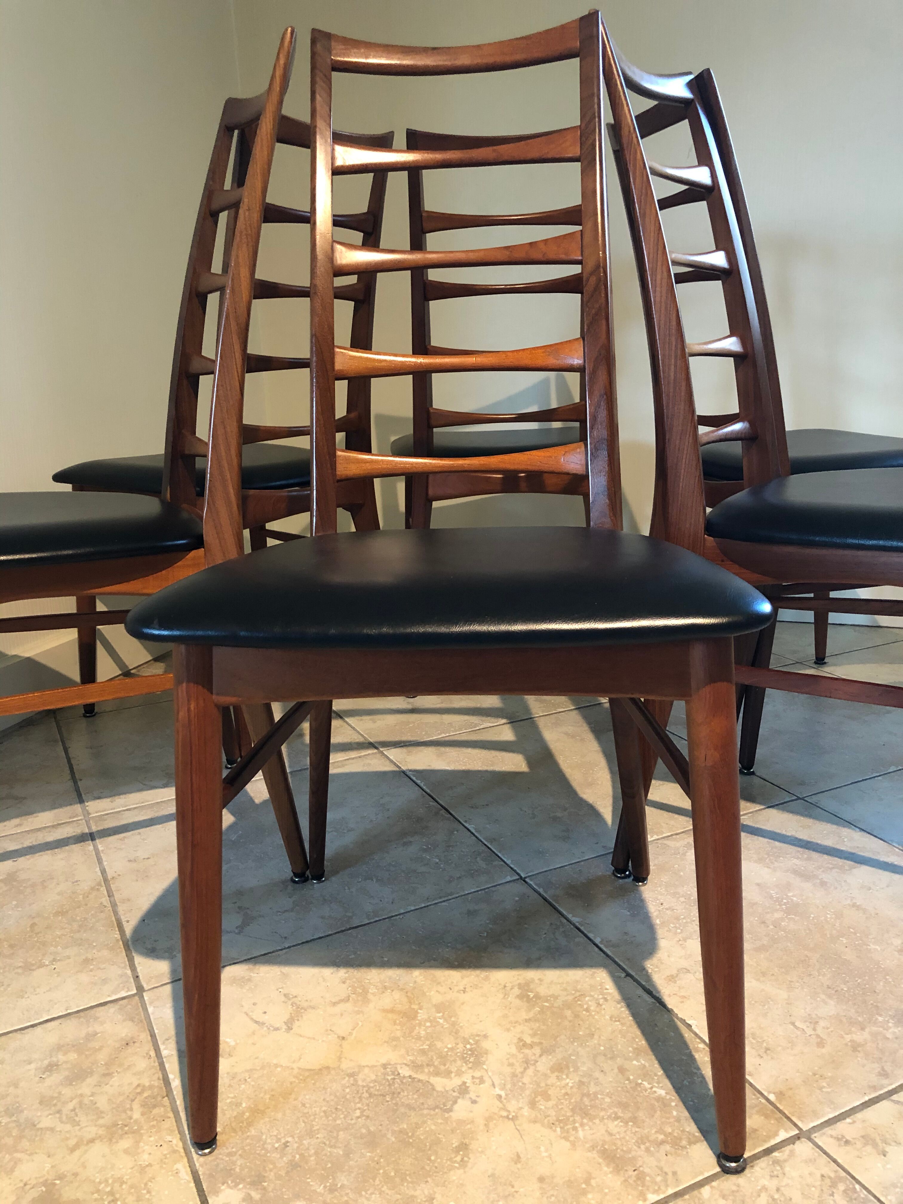 Set of 6 Scandinavian Teak "Lis" chairs by Niels Koefoed, Circa 1960