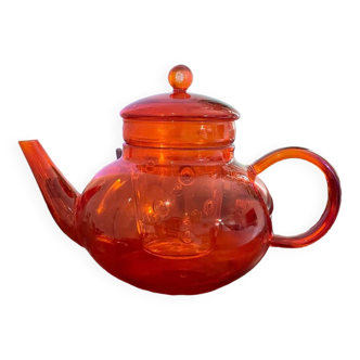 Vintage orange teapot