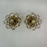 Set of 2 Palwa crystal wall lamps , 1970’s Germany