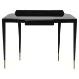 Mid-Century Brass, Wood and Glass Console in the style of Gio Ponti, 1950s