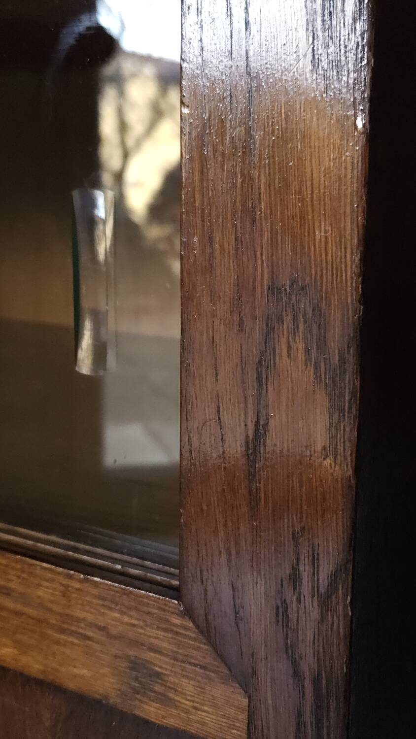 Low cabinet with compass feet, vintage oak