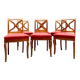Suite Of Six Chairs In Cherrywood Cross Backrest Restoration Style 20th Century