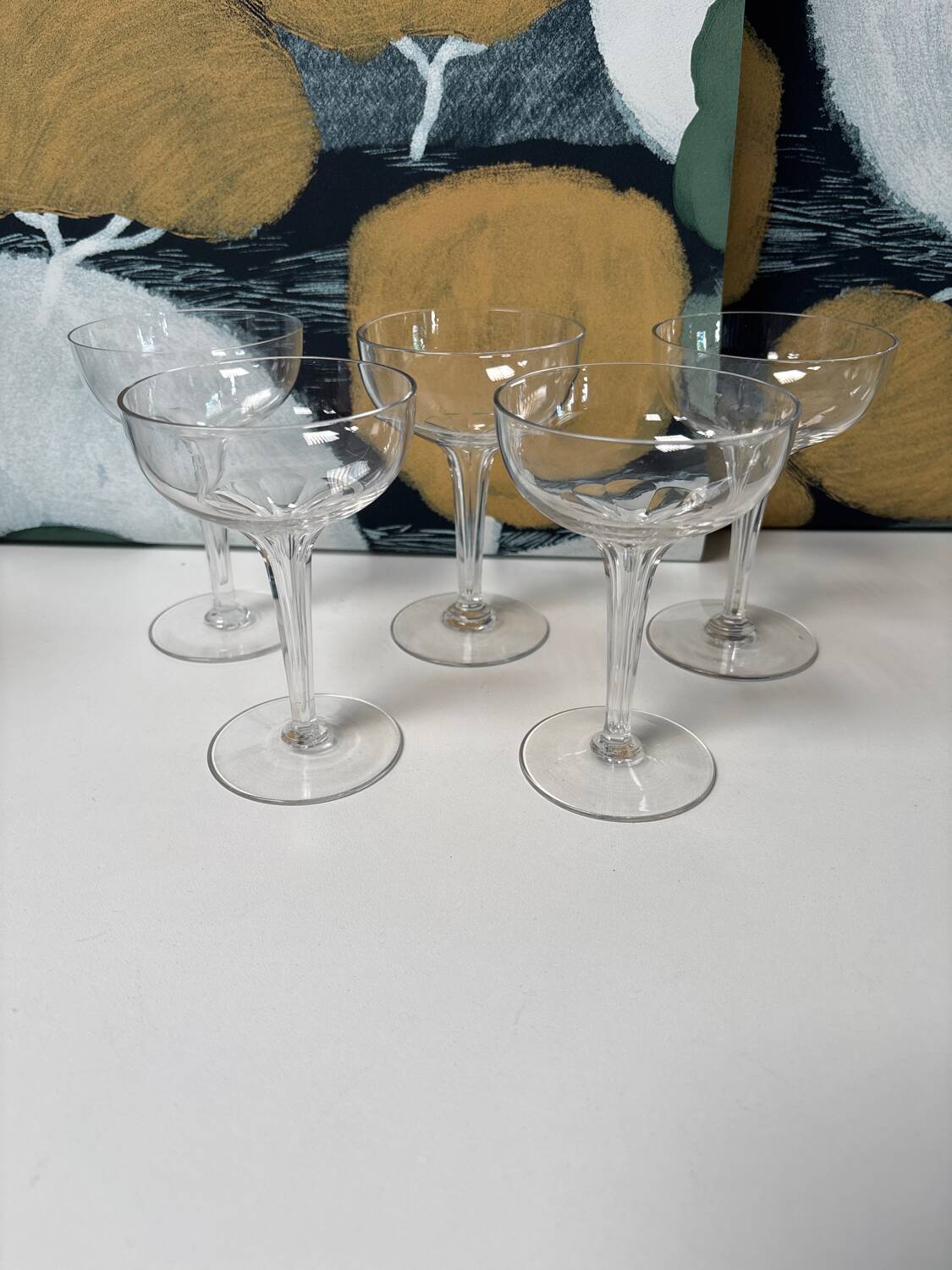 Set of 5 champagne glasses