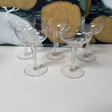 Set of 5 champagne glasses