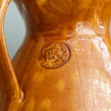 Signed glazed terracotta pitcher