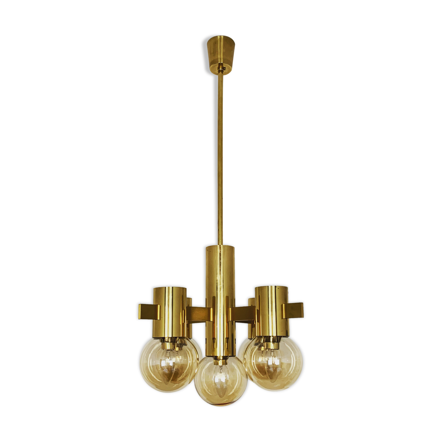 Swedish brass chandelier model 1892 by Hans Agne Jakobsson
