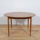 Table à manger ronde danoise vintage en teck, 1970s