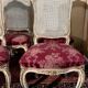 Set of four Louis XV chairs in lacquered wood