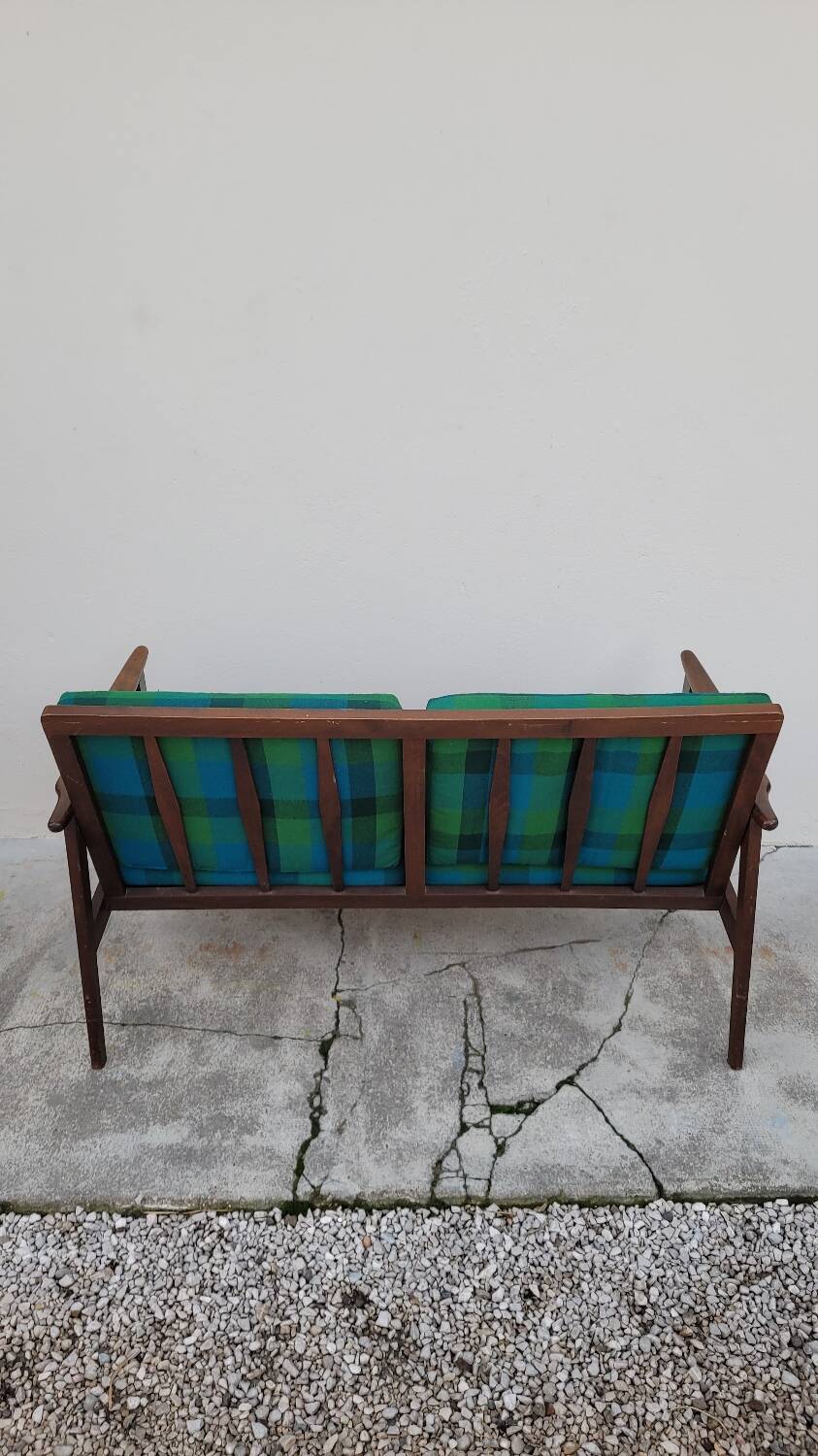 Vintage Scandinavian 2-seater sofa bench - 1950s
