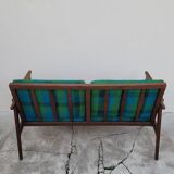 Vintage Scandinavian 2-seater sofa bench - 1950s