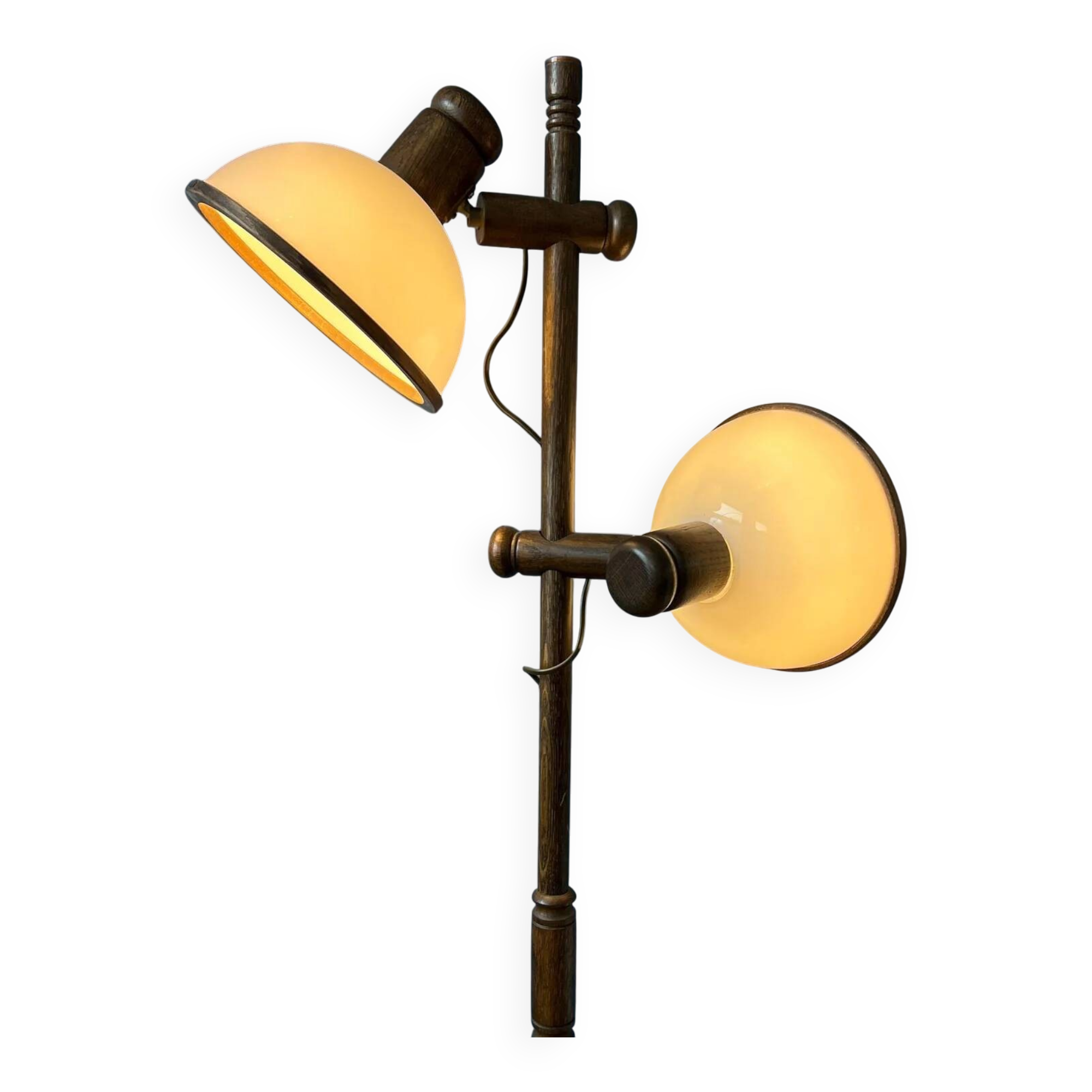 Vintage Steinhauer wooden mushroom floor lamp