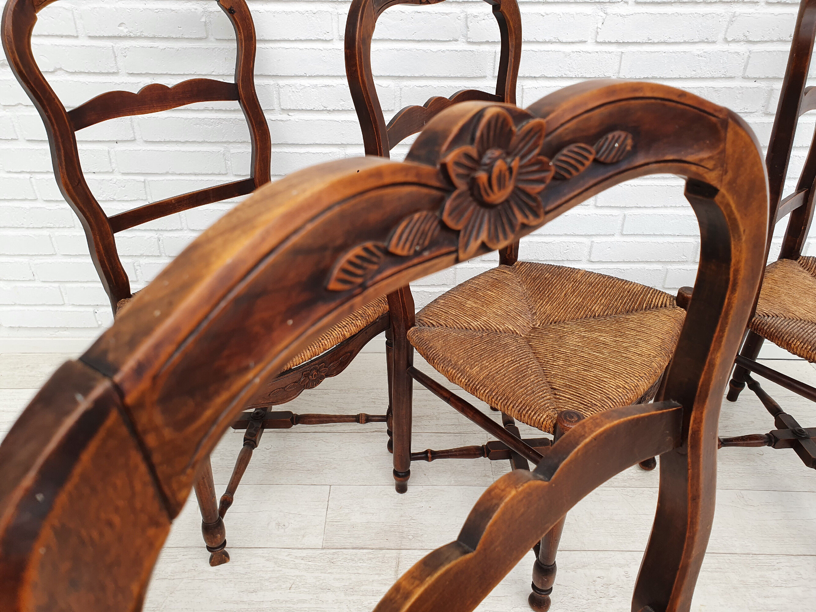 6 pcs, Original Danish country style chairs, 50s