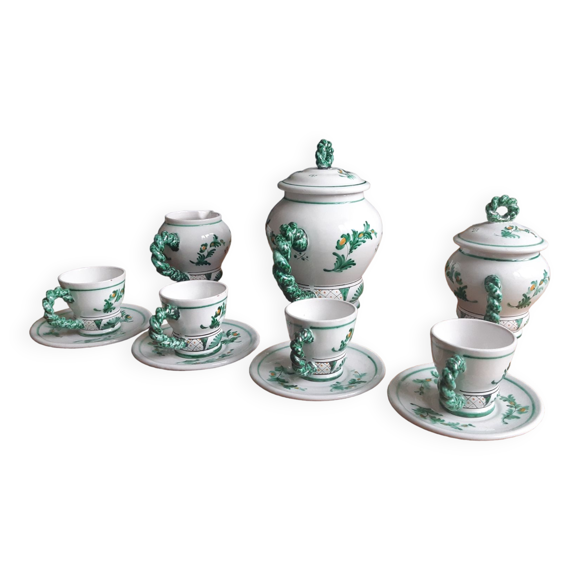 7-piece tea service porcelain C Bernard S Lucet