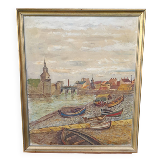 Framed oil on canvas signed Fernando dated 1968 L 50 cm