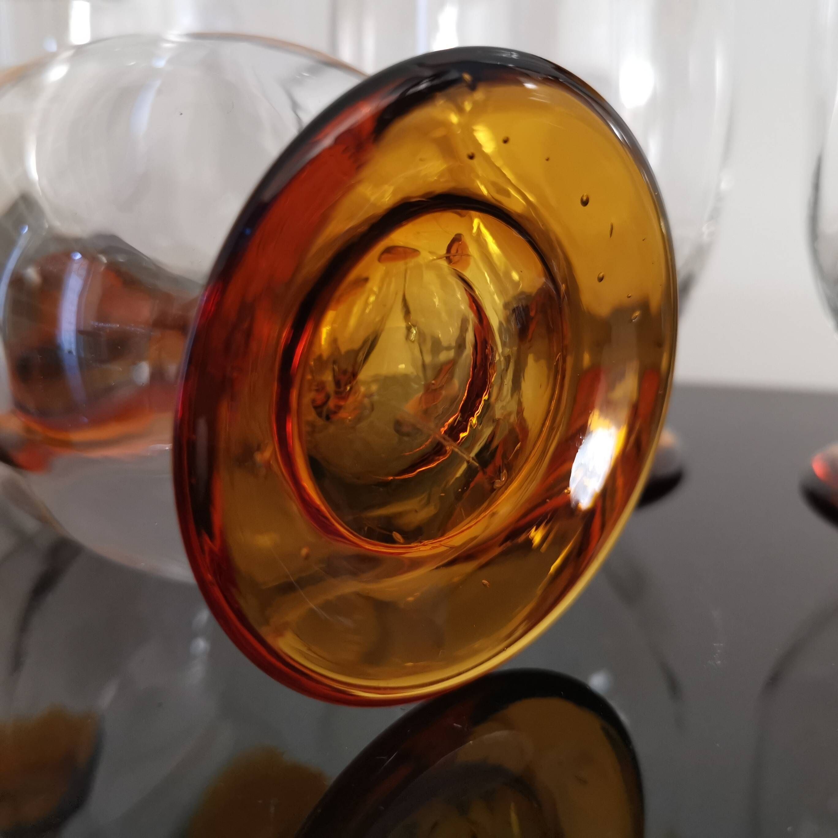 10 Art-Deco red wine glasses blown 1930