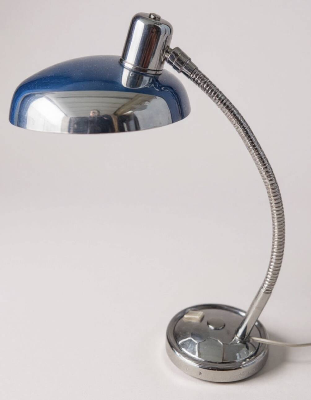 Vintage chrome desk lamp by Giovanni Michelucci for Lariolux
