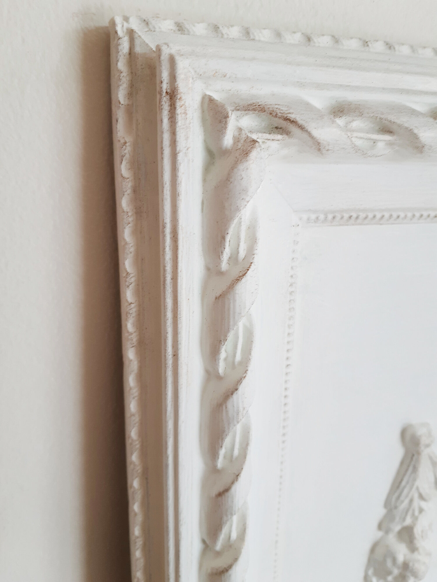 Patinated trumeau mirror Louis XVI style