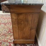 Commode époque Louis Philippe en acajou clair et marbre gris
