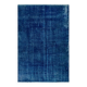 Vintage Hand-Knotted Shabby Chic Style Turkish Wool Area Rug Overdyed in Blue