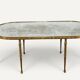 Maison Baguès coffee table in gilded bronze and aged mirror – 1950s