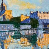 Oil on canvas "Paris Notre-Dame" by Salvatore Verniti, 2012