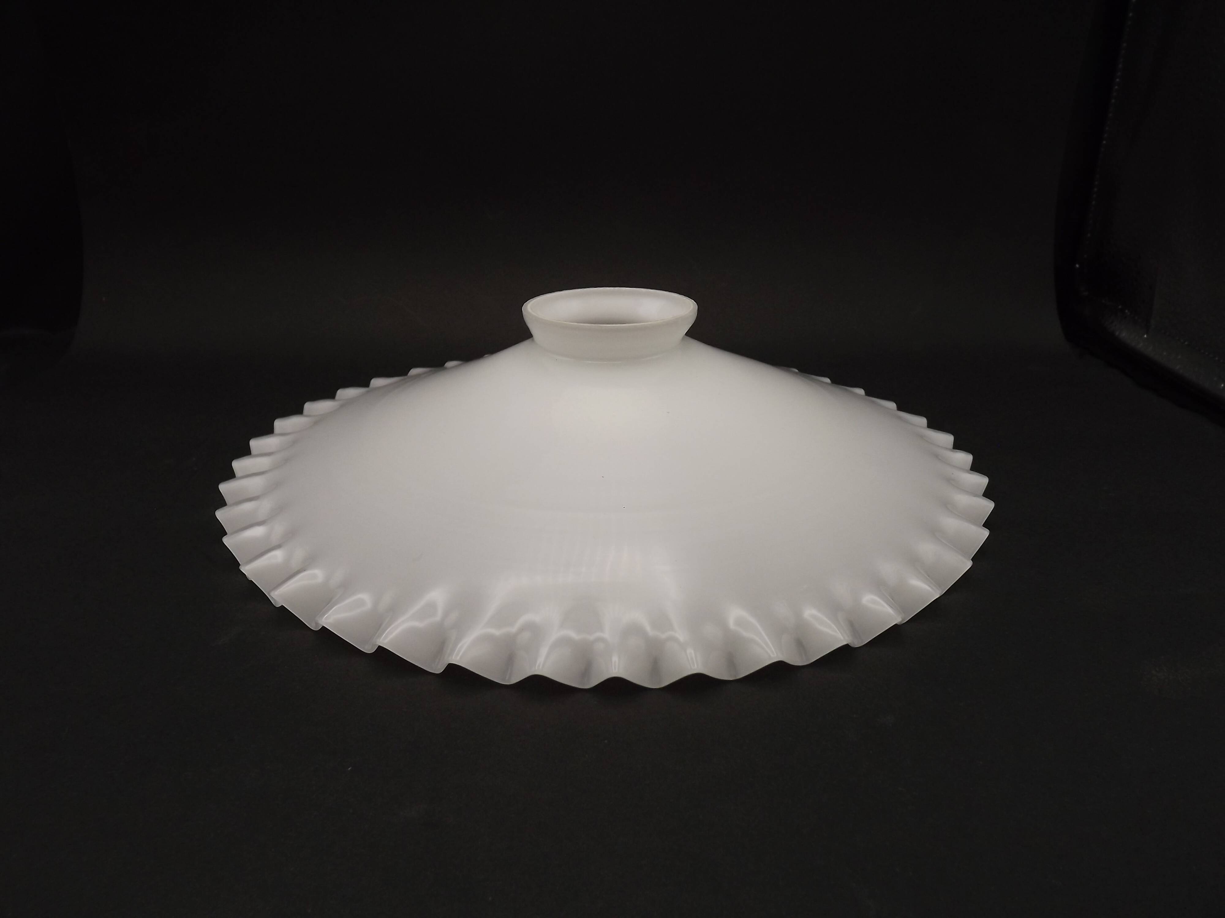 Opaline white glass pendant lampshade with scalloped edge 256