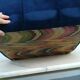 Table basse en velours, plateau miroir