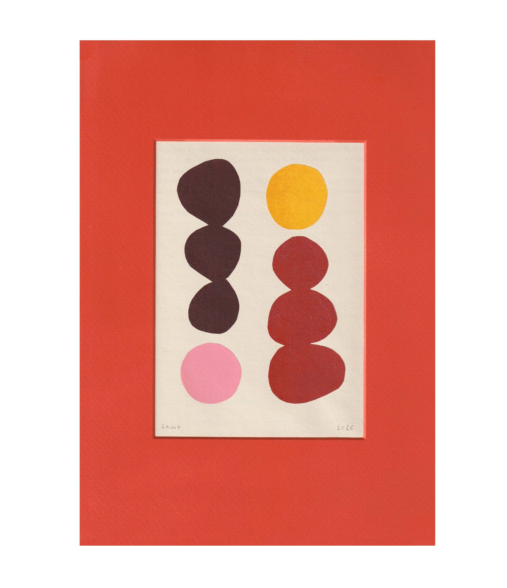 Abstract collage on paper signed eawy
