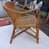 Fauteuil enfant Bambou Rotin Vintage