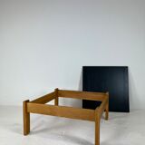 Modernist two-sided beech coffee table, 70s